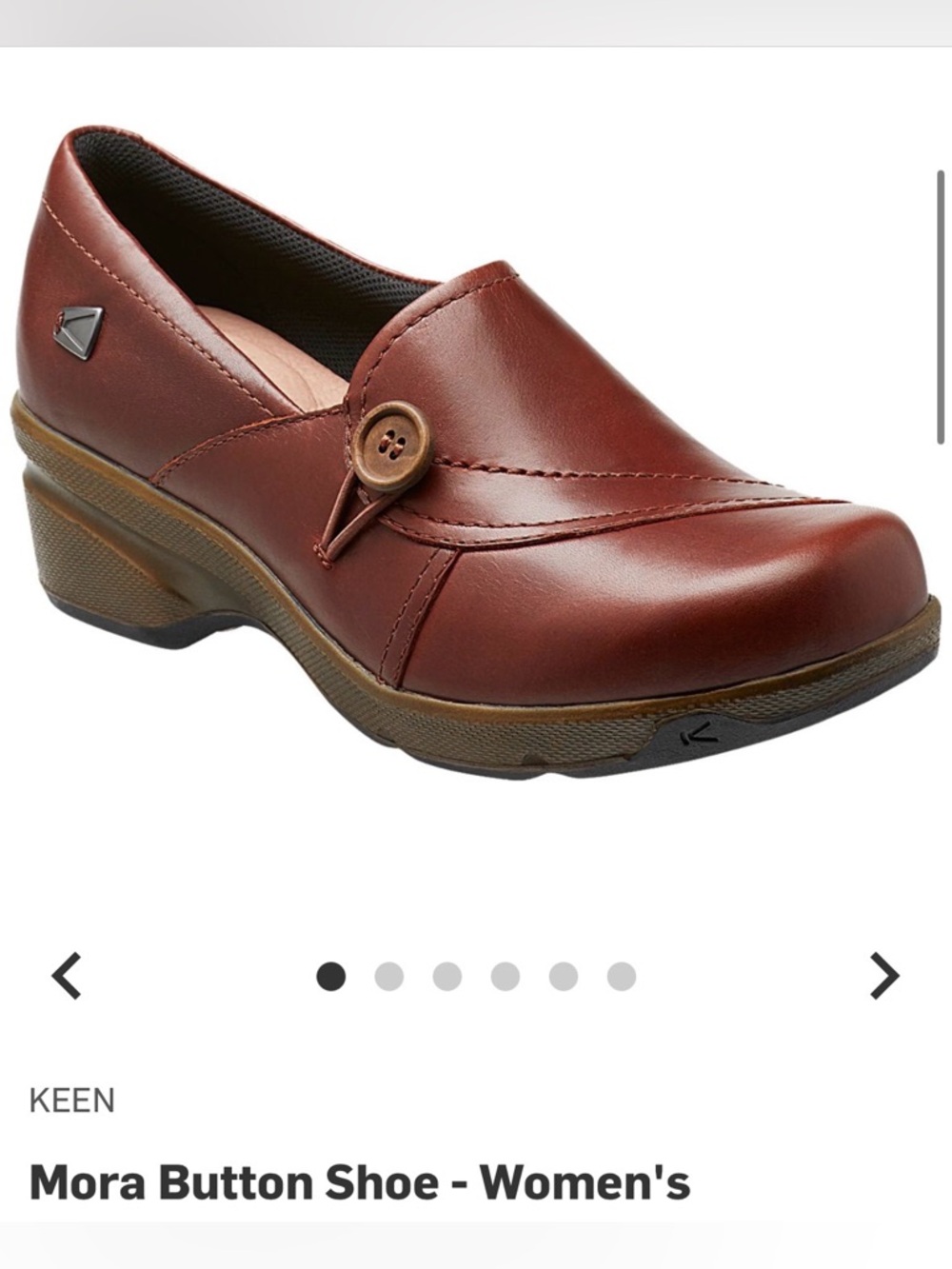 Keen Mora Button Women's Slip-On Loafer in Chestnut Brown